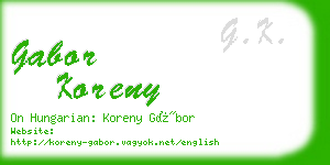 gabor koreny business card